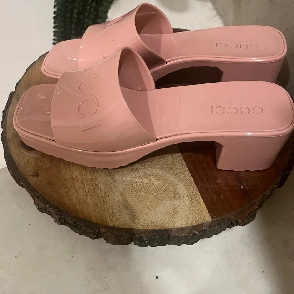 Gucci Light Pink Slide Mules - Picture 5 of 7